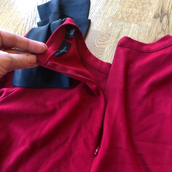 Halogen Red Black Bow Top Long Sleeve XS - Picture 5 of 9